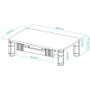 Tooq Soporte Elevador Multiusos con Cajón Negro TQMMPD02